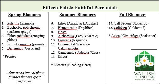 Fifteen Fab & Faithful Perennials